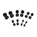 5 Pairs Stainless Steel Round Barbell Dumbell Black Cheater Fake Ear Plugs Gauges Illusion Tunnel Stud Earrings Set | 3mm-7mm