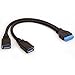 Nightwolf ® Black 16 Inch Single Port USB 3.1 Type C USB-C Female to USB 3.0 Motherboard 19pin Header Y Splitter Cable