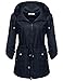 ANGVNS Women's Waterproof Lightweight Rain Jacket Anorak with Detachable Hood,Blue-L