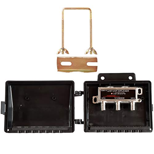 Antennas Direct VHF / UHF Antenna Combiner, Indoor, Attic, Outdoor Use, Allweather Mounting