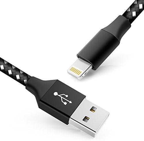 RDHD Lightning Cable, 3FT iPhone charger to USB Charging and Syncing Nylon Braided Cords Compatible for iPhone X/8/7/7 Plus/6/6, iPad,iPod, and More Apple Device (black&amp;White）