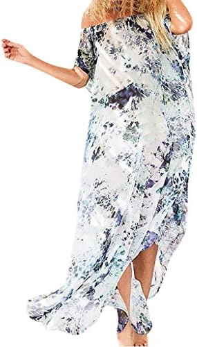 Daylin Women Lady Dress Loose Bright Casual Bohemia Printed Short Sleeves Long Summer Beach Holiday