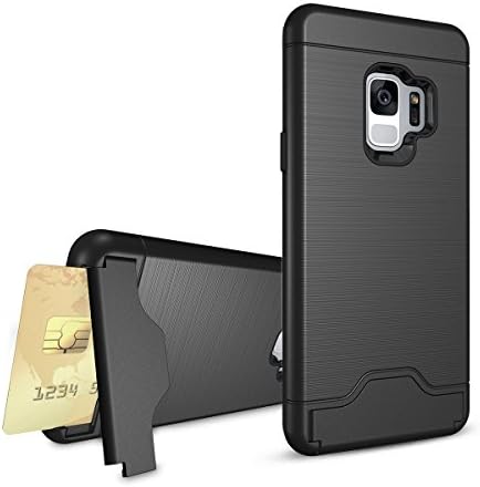 Mangoi Protection Case for Galaxy S9, Shockproof Case with Card Slot Holder and Built-In Kickstand