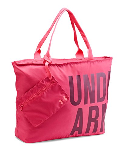 Under armour women s big wordmark tote, pink sky/maroon…
