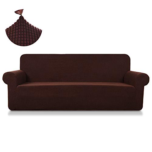 TASTELIFE Sofa Slipcovers Couch Cover 1-Piece Stretch Jacquard 3 Cushions Shield 3 Seat Slipcovers for Sofas Furniture Protector Coffee Sofa Size