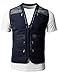 H2H Mens Active Slim Fit Vests Work Utility Hunting Travels Sports Mesh with Pockets
