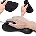 Ergonomic Mouse Pad with Wrist Support - Leadpo [Upgraded Version] Large Black Silicone Gel Wrist Support Mouse Pad Mat for Laptop Desktop - Non-slip Rubber Base (25 x 22cm)
