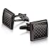 Jstyle Carbon Fiber Cufflinks for Men Shirt Unique Business Wedding Black