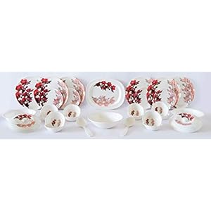 Utensza Melamine Dinner Set – 31 Pieces, Multicolour
