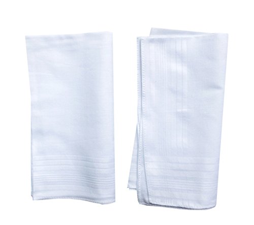 Pack 3/6/9/12PCS of Solid White Cotton Handkerchiefs for men