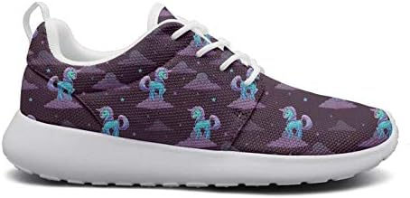 ipdterty Wear-Resistant Hunting Sneaker Little Cartoon Blue Unicorn Standing on The Clouds Womens Ladies New Track Running Shoes