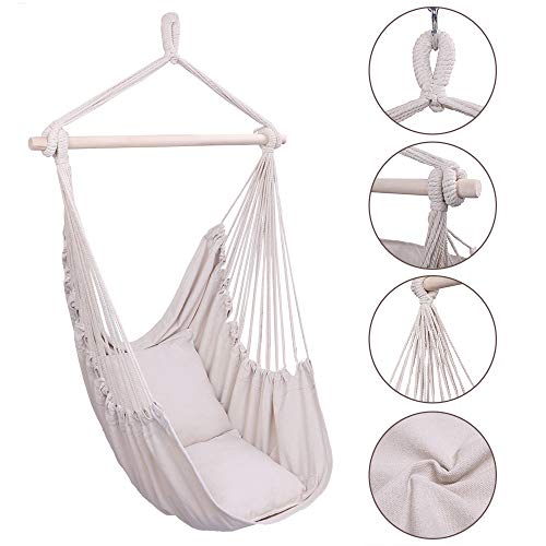 OnCloud Hanging Hammock Chair Porch Swing (Beige)