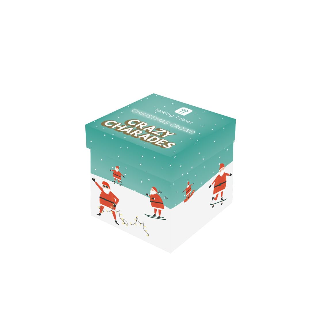 Talking Tables Crazy Charades Game, 60 Cards, Dinner Party, Fun Travel Pocket Games for Kids, Adults, Card Games, Xmas Stocking Filler, Christmas, Ages 8+, Red and White