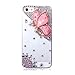 iPhone 6s Plus Case,iPhone 6 Plus case,Hundromi 3D Bling Cristal Handmade Rhinestone Diamond Hard Shell [Anti-Scratch] White Back Case for iPhone 6 Plus/6s Plus(Pink Butterfly)