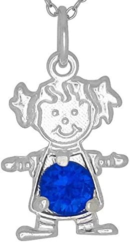 Sterling Silver Simulated Birthstone Baby GIRL Charm October Tourmaline Color CZ Chain Included