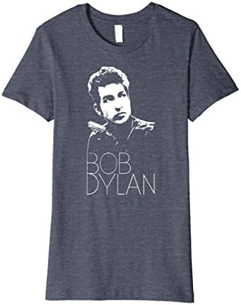Womens Bob Dylan Stacked Photo Tee Officially Licensed Medium Heather Blue