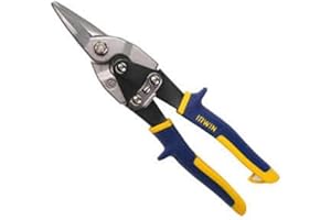 Irwin 2073113 Aviation Snip, Compound Leverage, Cuts Straight and Wide Curves