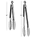 Ruzels Brushed Stainless Steel Locking Kitchen Tongs 9 Inch & 12 Inch Set of 2