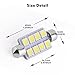 LEDKINGDOMUS 10 Pcs 1.66 Inch 42mm 8-SMD Festoon 7000K LED Interior Map Dome Lights Bulbs 211-2 578-8SMD (Cool White)