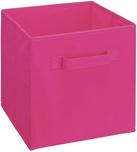 Interiorca IN-041P-CUBE Foldable Cloth Storage Cube With Handles, Pink