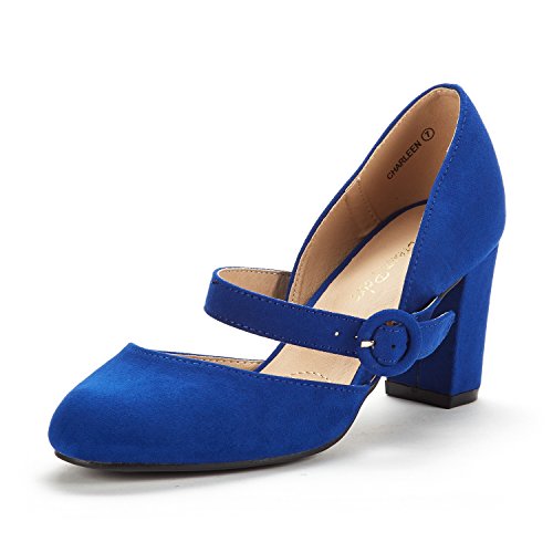 DREAM PAIRS Women's Charleen Royal Blue Classic Fashion Closed Toe High Heel Dress Pumps Shoes Size 10 M US