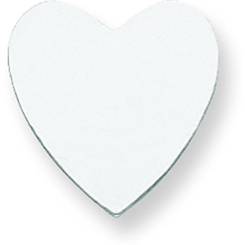 14K White Gold Heart Stamping Disc 0.032