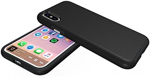 iPhone X Case, MXWANG Armor Shock Absorbing Heavy Duty TPU + PC Dual Guard Protection Series Case for Apple iPhone X (2017) - Black