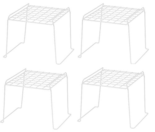 IRIS 12-inch Stackable Wire Locker Shelf (Set of 4 White)