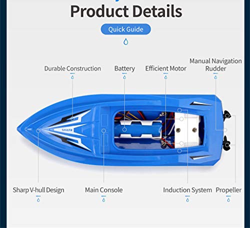 image for Binory JJ/RC 1:47 Remote Control Durable Waterproof Smart Boat for Poo