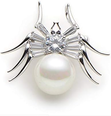 Simulated Pearl Spider Brooch for Female and Male Rhinestone Gold Silver Insect Brooch Pin Banquet Broche Gift
