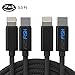 PD Fast Charging Usb C to Lightning Cable, AirsFish (1m/3.3ft/2 pack) Type C to Lightning Cord for Sync Data Power Delivery Fast Charging for iPhone X/8/8 Plus. (Black)