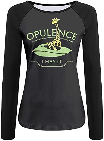 DM8CT Womens Opulence, I Has It Raglan Tshirts,Long Sleeve Backing Shirt Tops For Woman