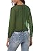 Hotiary Women's Button-Down Shirts 3/4 Long Sleeve Vneck Casual Plain Work Top See Through Sexy Semi Sheer Chiffon Blouse