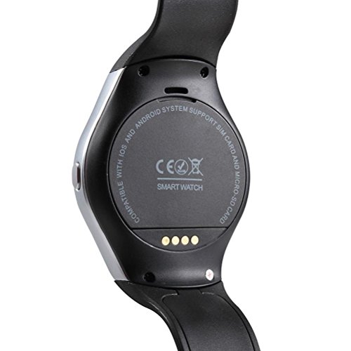 L@YC New Intelligent Circular Screen Watch Support SIM Card TF Card Waterproof Heart Rate Monitoring Smart Watch, Gold