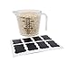 Gabmi Airtight Large Food Storage Containers - Set of 6 - Ideal for Flour, Sugar, Baking supplies - Bulk Pantry Food Storage & Kitchen container - Bonus 2 ½ Measuring Cup & 8 Chalkboard stickers