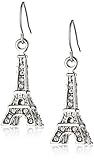 Betsey Johnson Women's Crystal Rhodium Eiffel Tower Drop Earrings Crystal Drop Earrings