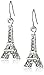 Betsey Johnson Women's Crystal Rhodium Eiffel Tower Drop Earrings Crystal Drop Earrings