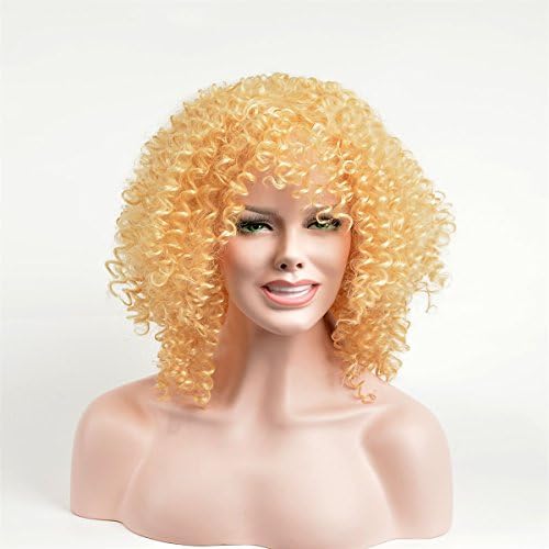 COPLY Afro Kinky Curly Short Blond Wigs For Black Women Natural Heat Resistant Synthetic Hair Wigs