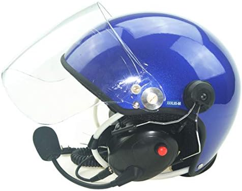 Classic Fiber Glass High Noise Cancel Paramotor Helmet PPG Helmet (Blue,L)