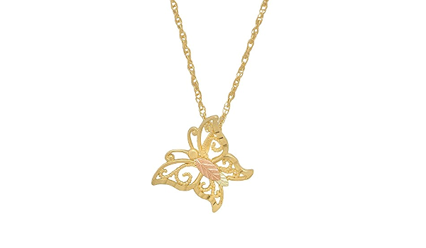 10k Black Hills Gold Butterfly Pendant 