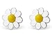 .925 Sterling Silver Hypoallergenic Daisy Stud Earrings for Girls - Nickel Free - GIFT BOXED