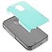 Moto E 2nd Gen Case, RANZ Grey with Aqua Blue Hard Impact Dual Layer Shockproof Bumper Case For Motorola Moto E 2nd Generation 3G/4G LTE (2015 Released)