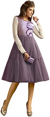 Purple coloured beautiful looking Girls/ Womens Georgette Party Wear Kurti, Size S