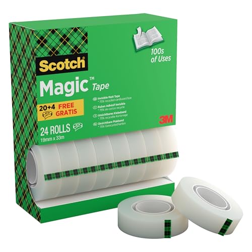 Scotch Magic Tape, Value Pack, 24 Rolls, 19 mm x 33 m