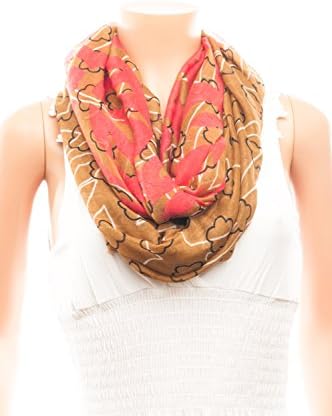 Celik Collection Infiniti Scarfs - Two Color with White Line Design - Sheer and Lightweight