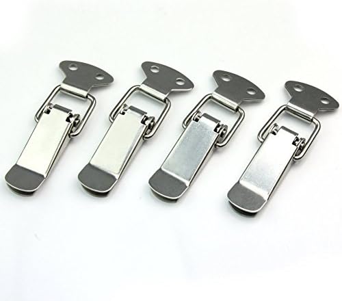AKOAK 4 Set Stainless Spring Loaded Toggle Case Box Chest Trunk Latch Catch Clamp Clip