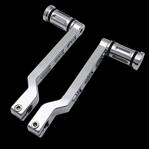 MAGICMOTO® Pair of Chrome Edge Cut CNC Heel/ Toe Shifter Gear Shift Pedal Lever Arms &amp; Shifter Peg For Harley Touring Softail Road Glide Trike FLHT