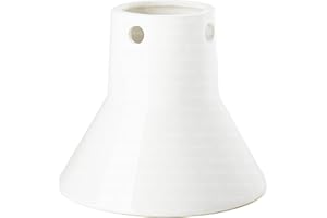 BYLEEY Beer Can Chicken Holder, Ceramic Vertical Beer Can Chicken Stand for Grill - Infusing The Chicken with The Flavor-Infused Steam, Green Egg Kamado and Classic Joe Accessories, 8" 1set White