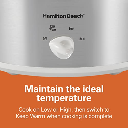 Hamilton Beach 4Quart Slow Cooker with 3 Cooking Settings, Dishwasher