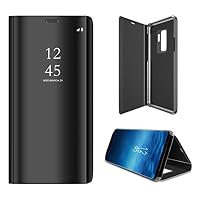 Unpara Mirror Leather Case for Samsung Galaxy S9(Plus) Luxury Smart Sleep Wake UP Flip Stand Holder Case Cover (Black, S9 Plus)
